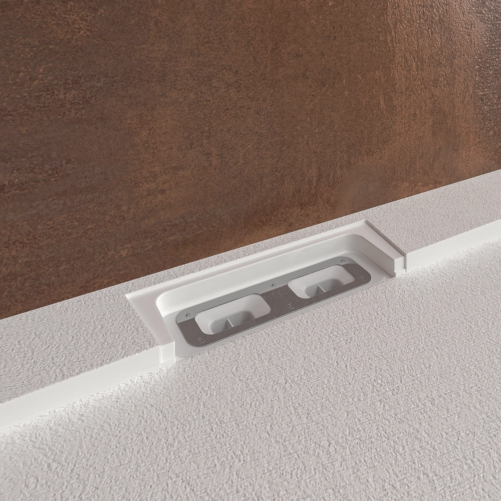 Receveur de douche en résine STYLE – couleur blanc RAL-9003 et autres – texture ardoise – antibactérien et antidérapant. grille cachée – Image 2