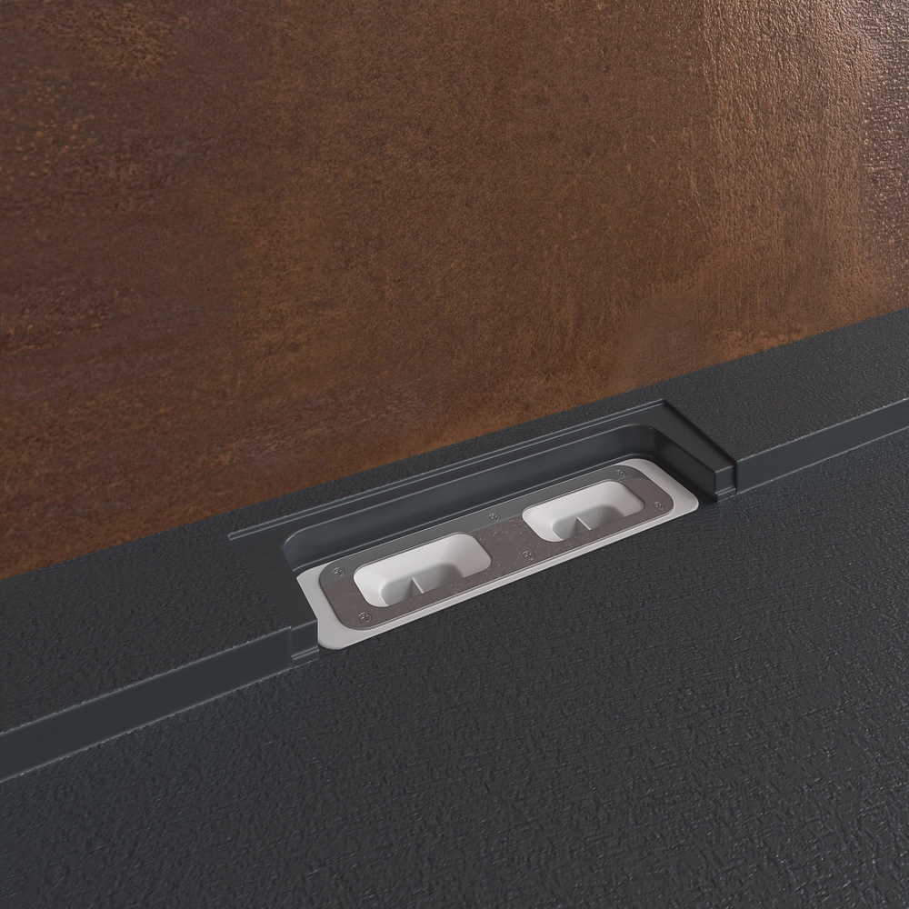 Receveur de douche en résine STYLE – gris anthracite RAL-7016 et autres – texture ardoise – antibactérien et antidérapant. grille cachée – Image 2