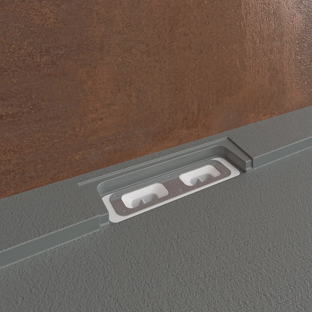 Receveur de douche en résine STYLE – couleur gris ciment RAL-7005 et autres – texture ardoise – antibactérien et antidérapant. grille cachée – Image 5