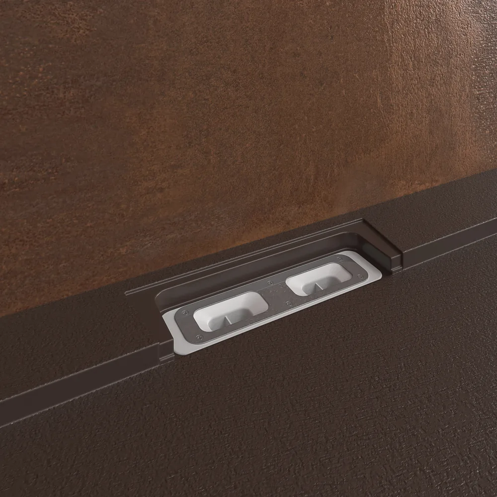 Receveur de douche en résine STYLE – couleur chocolat RAL-8017 et autres – texture ardoise – antibactérien et antidérapant. grille cachée – Image 5
